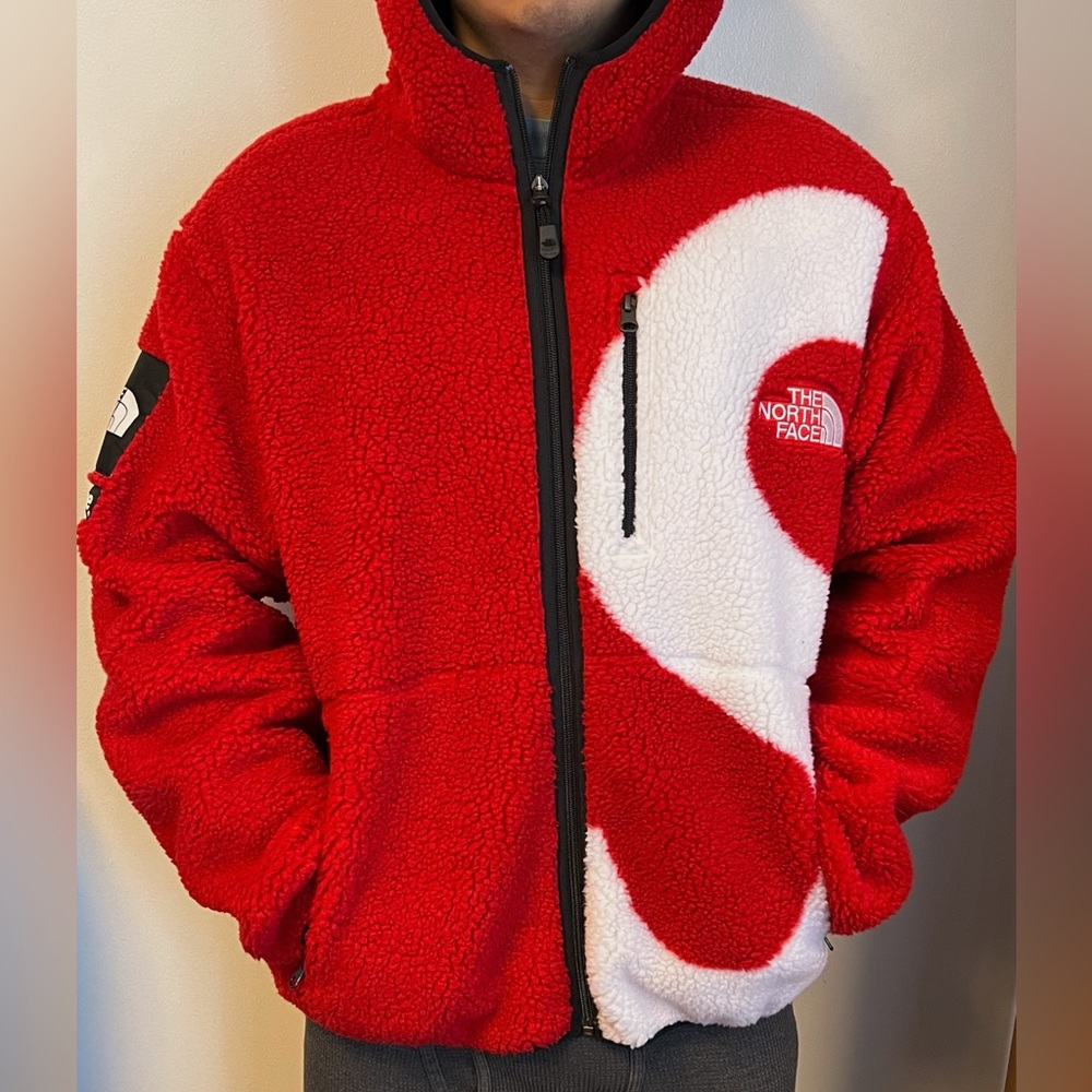 SUPREME 2020 FW THE NORTH FACE S LOGO FLEECE JACKET RED SIZE SMALL DS OG ALL